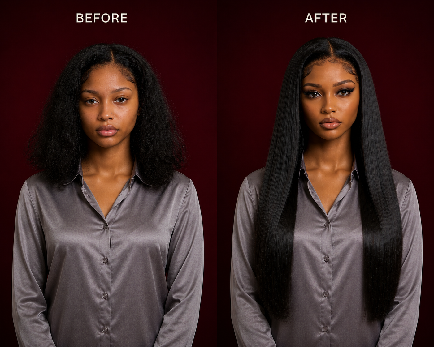 Client transformation before — Royale Straight 24 inch Pretoria